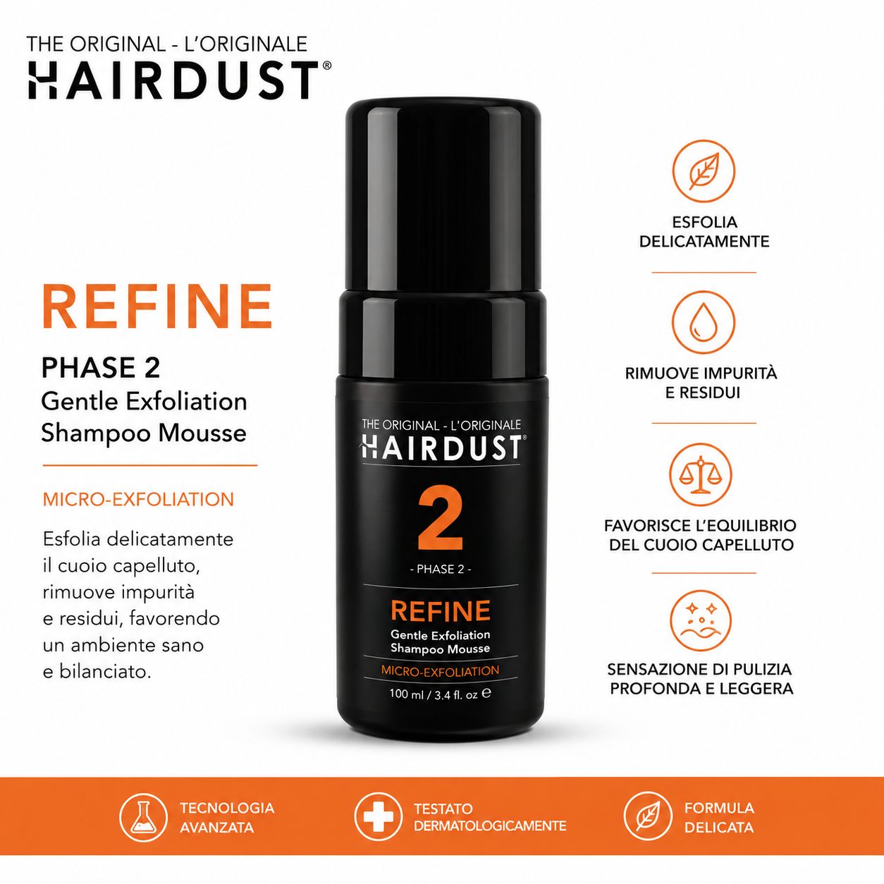 Fase 2 - Refine Gentle Exfoliating Shampoo Mousse